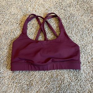 Maroon Lululemon sports bar. Size 4.